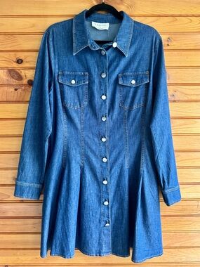 Anthropologie Exquise Etienette Denim Shirt Dress Button Front NWT Medium